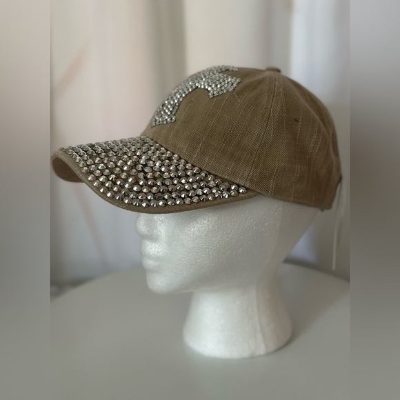 Something Special Brown Rhinestone Embellished Women's Baseball Hat (896) - Picture 6 of 8